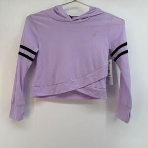 Marika Kids Pastel Lilac Cross Front Hoodie Athletic Style Size M 5 6